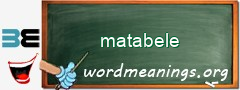 WordMeaning blackboard for matabele